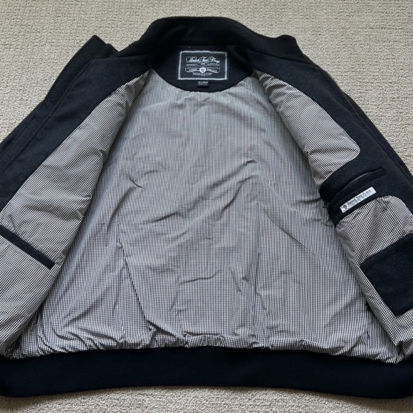 Designer High fashion 100% Black Wool Jacket by Under Two Flags - Picture 10 of 13